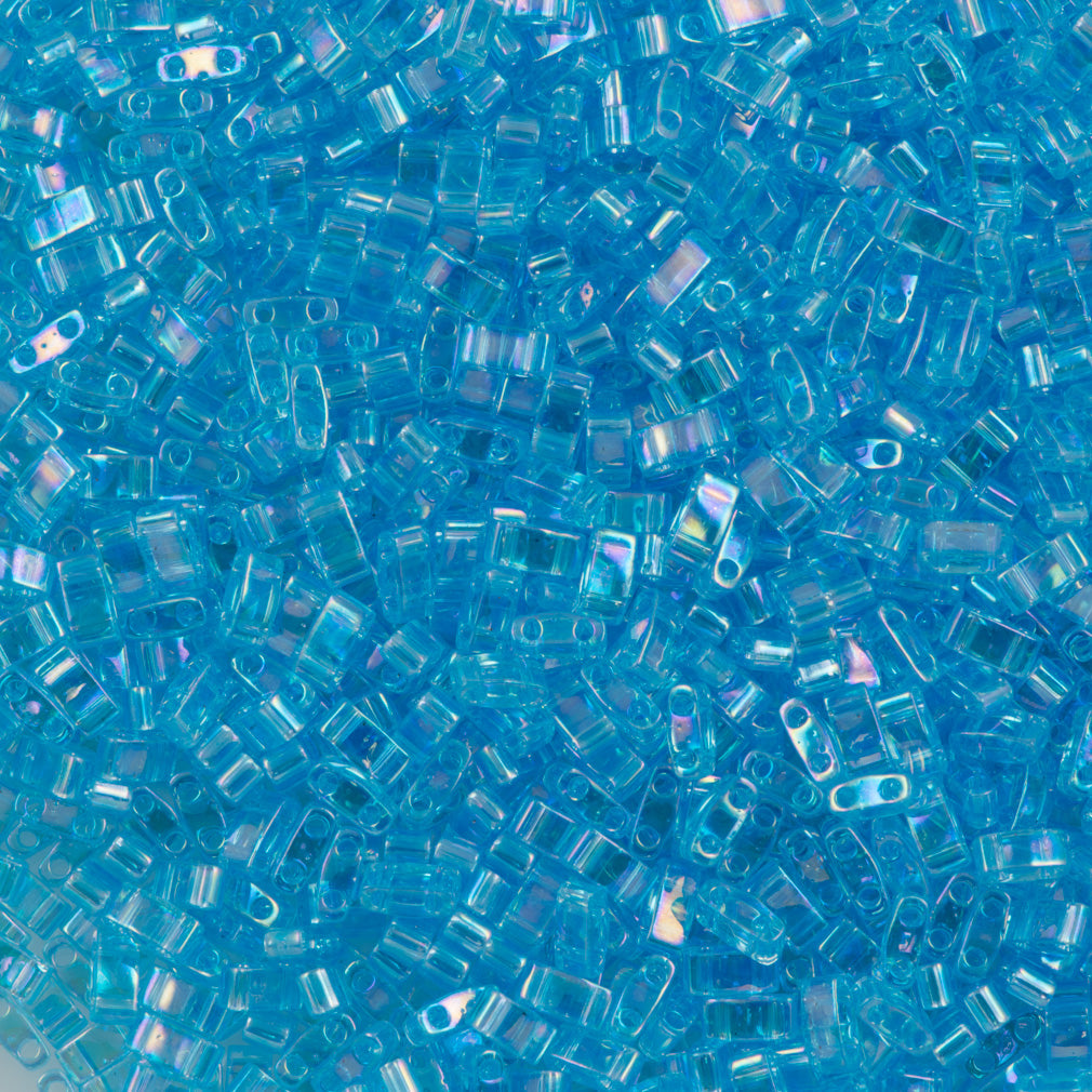 Miyuki Half Tila Seed Bead Transparent Light Blue AB 7.5g Tube (260)