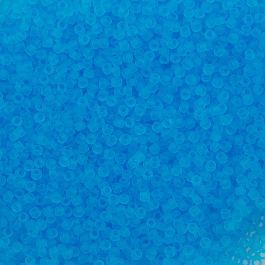 Toho Round Seed Bead 15/0 Transparent Matte Aqua 2.5-inch Tube (3F)
