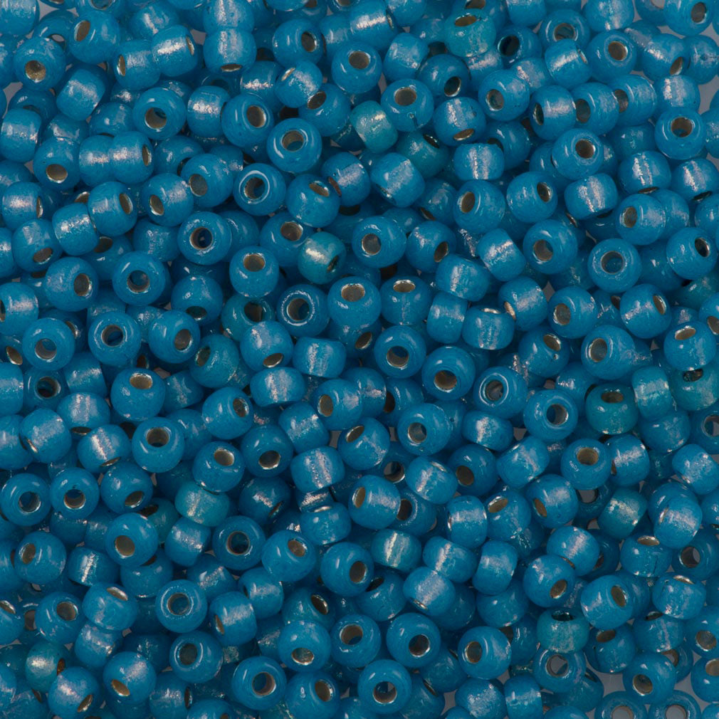 Miyuki Round Seed Bead 8/0 Duracoat Silver Lined Dyed Aqua (4242)