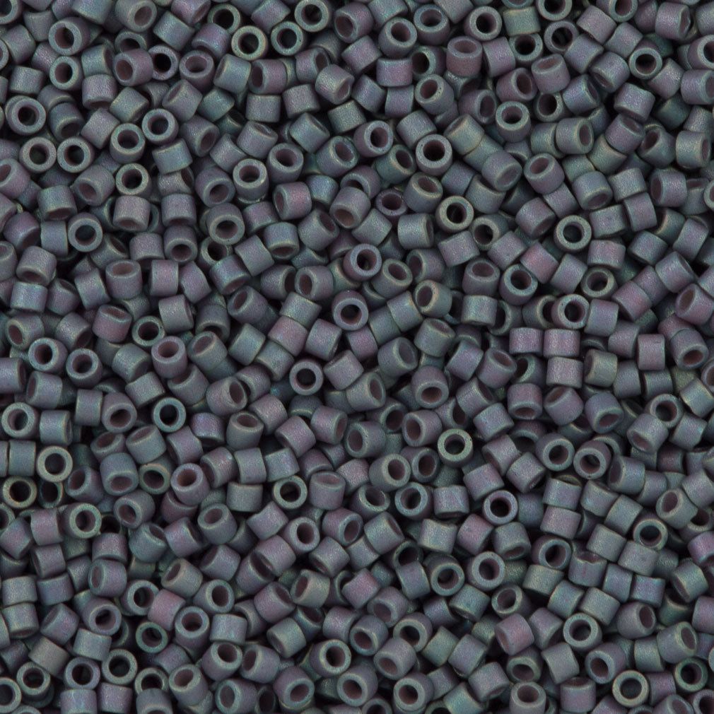 Miyuki Delica Seed Bead 11/0 Matte Metallic Blue Slate Gold Luster AB 2-inch Tube DB1063