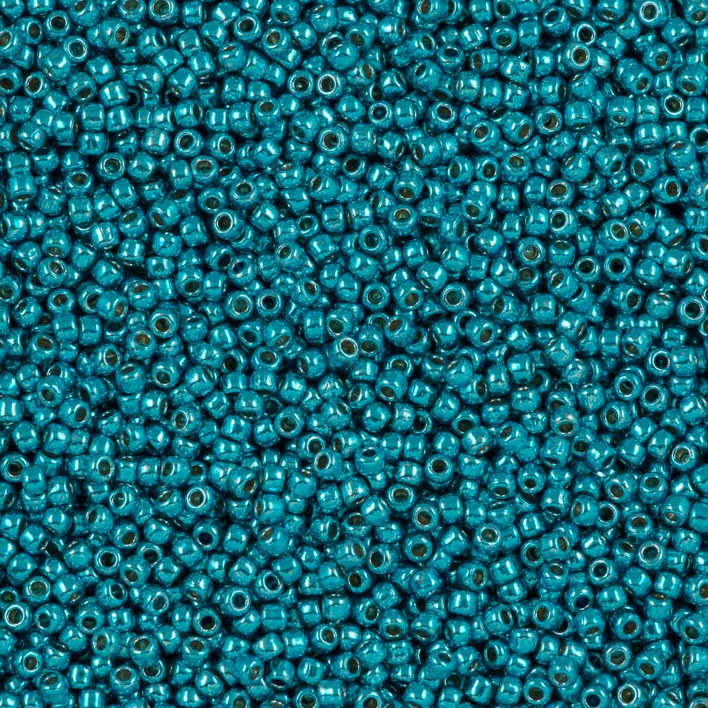 50g Toho Round Seed Bead 11/0 Permafinish Galvanized Aqua Sky (582PF)