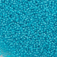 50g Czech Seed Bead 10/0 Aqua Color Lined Blue (61015)