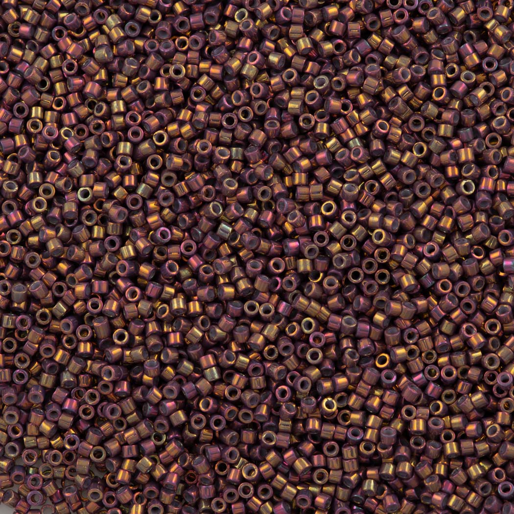 100g Miyuki Delica seed bead 11/0 Metallic Earth Batik Gold Luster AB DB1010