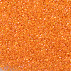 Miyuki Delica Seed Bead 11/0 Opaque Mandarin Orange AB 2-inch Tube DB1573