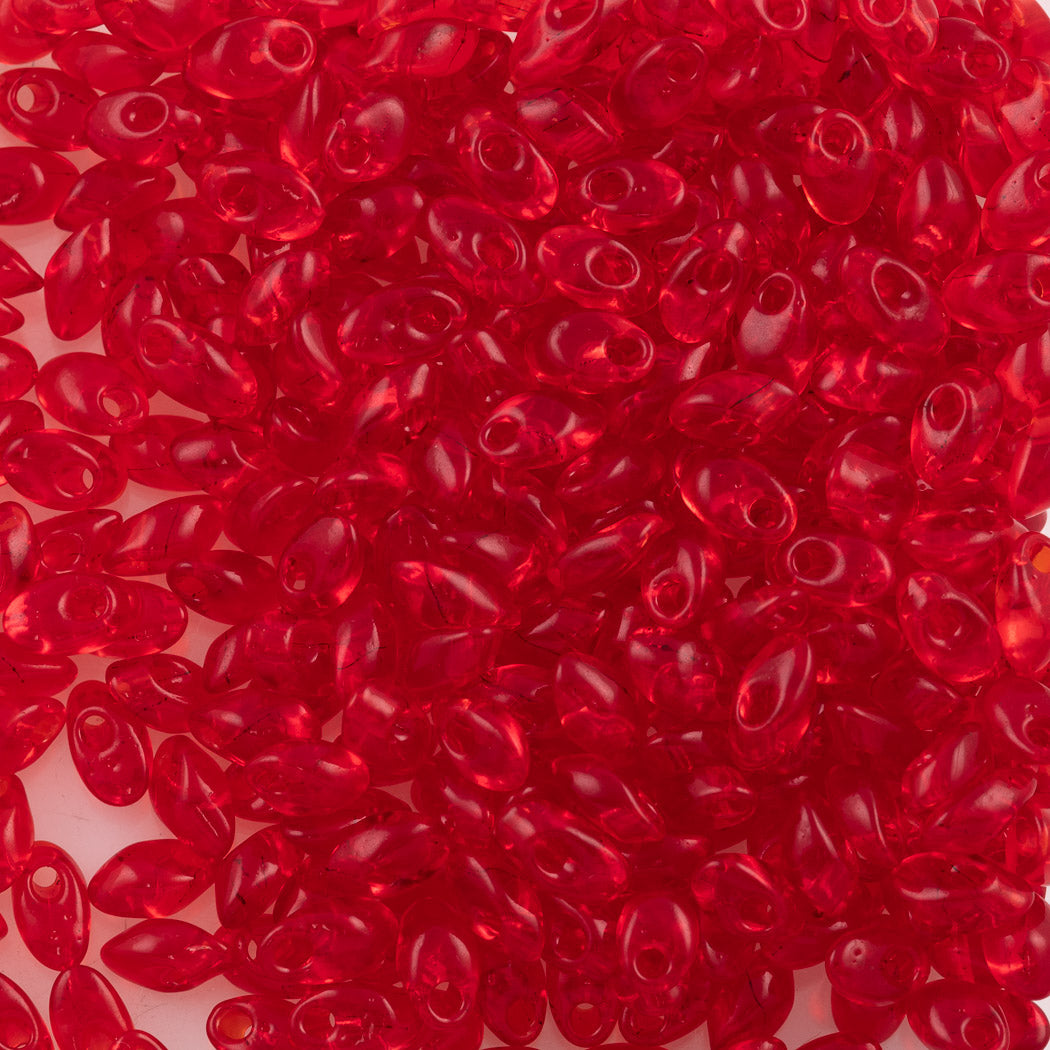 Miyuki Long Magatama Seed Bead Transparent Red Orange 8g Tube (140)