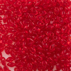Miyuki Long Magatama Seed Bead Transparent Red Orange 8g Tube (140)