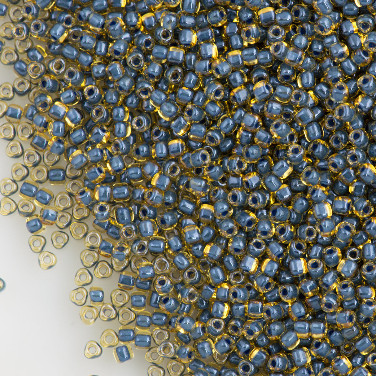 Miyuki Triangle Seed Bead 10/0 Slate Blue Lined Topaz 24g Tube (1169)