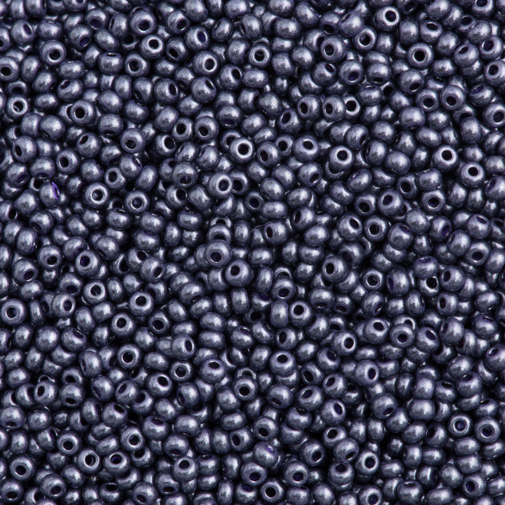 Czech Seed Bead 11/0 Plumb Jet Terra Pearl 2-inch Tube (28928)