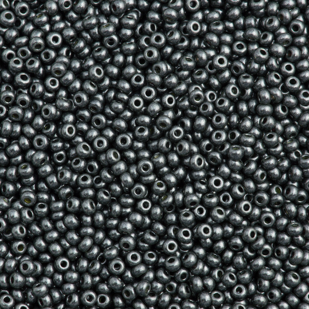 Czech Seed Bead 11/0 Dark Green Jet Terra Pearl 50g (28986)
