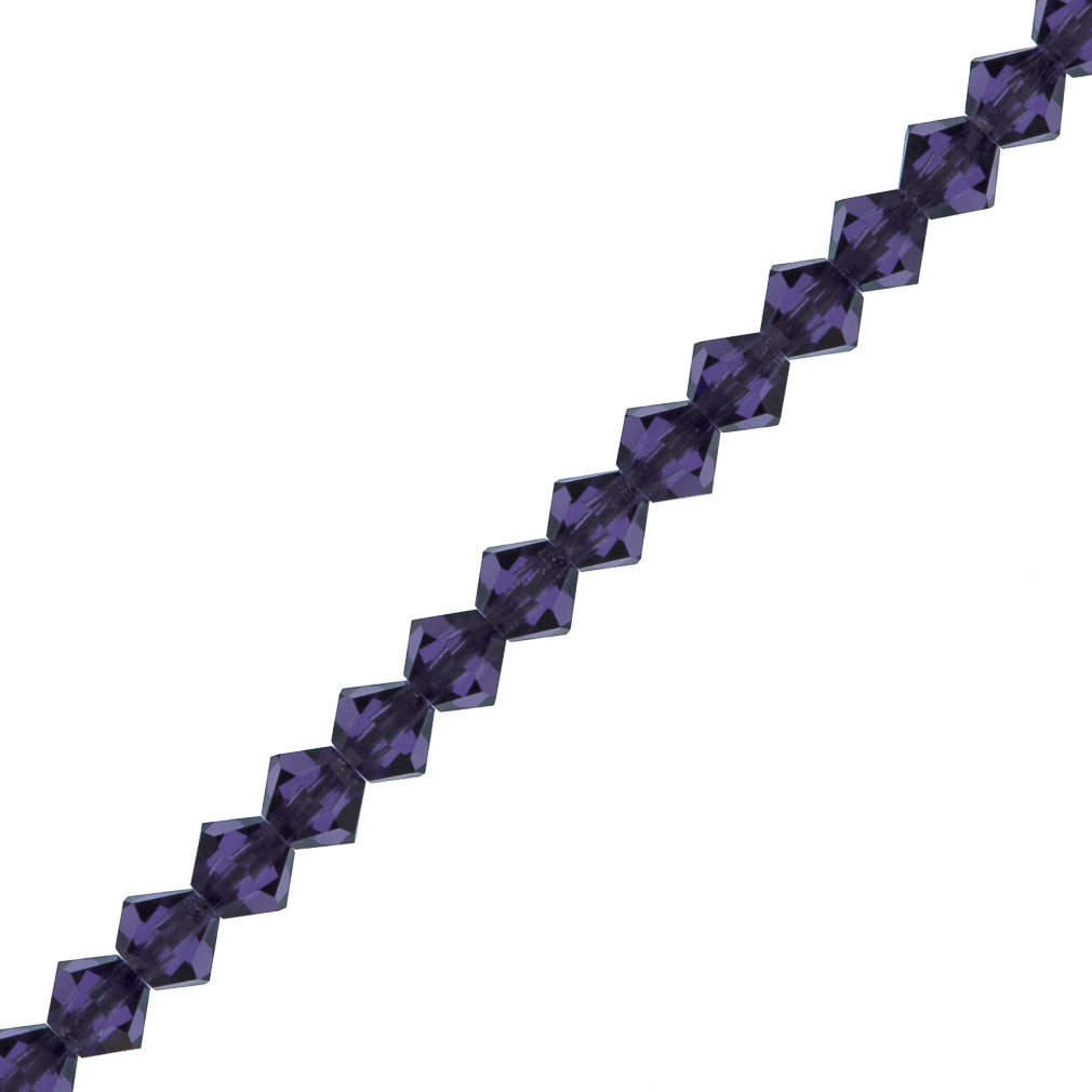 144 Preciosa Czech Crystal 4mm MC Bicone Bead Deep Tanzanite (20480)