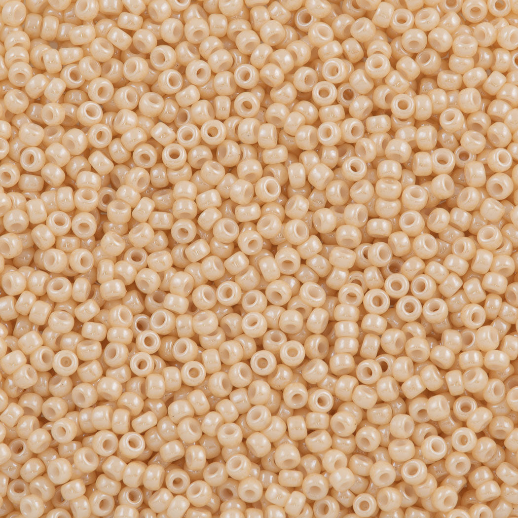 50g Miyuki Round Seed Bead 11/0 Opaque Beige Luster (593)