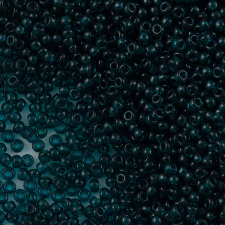 Miyuki Round Seed Bead 11/0 Transparent Dark Teal 22g Tube (2406)