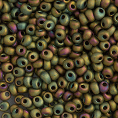 Miyuki 4mm Magatama Seed Bead Opaque Matte Olive Rose 10g (2035)