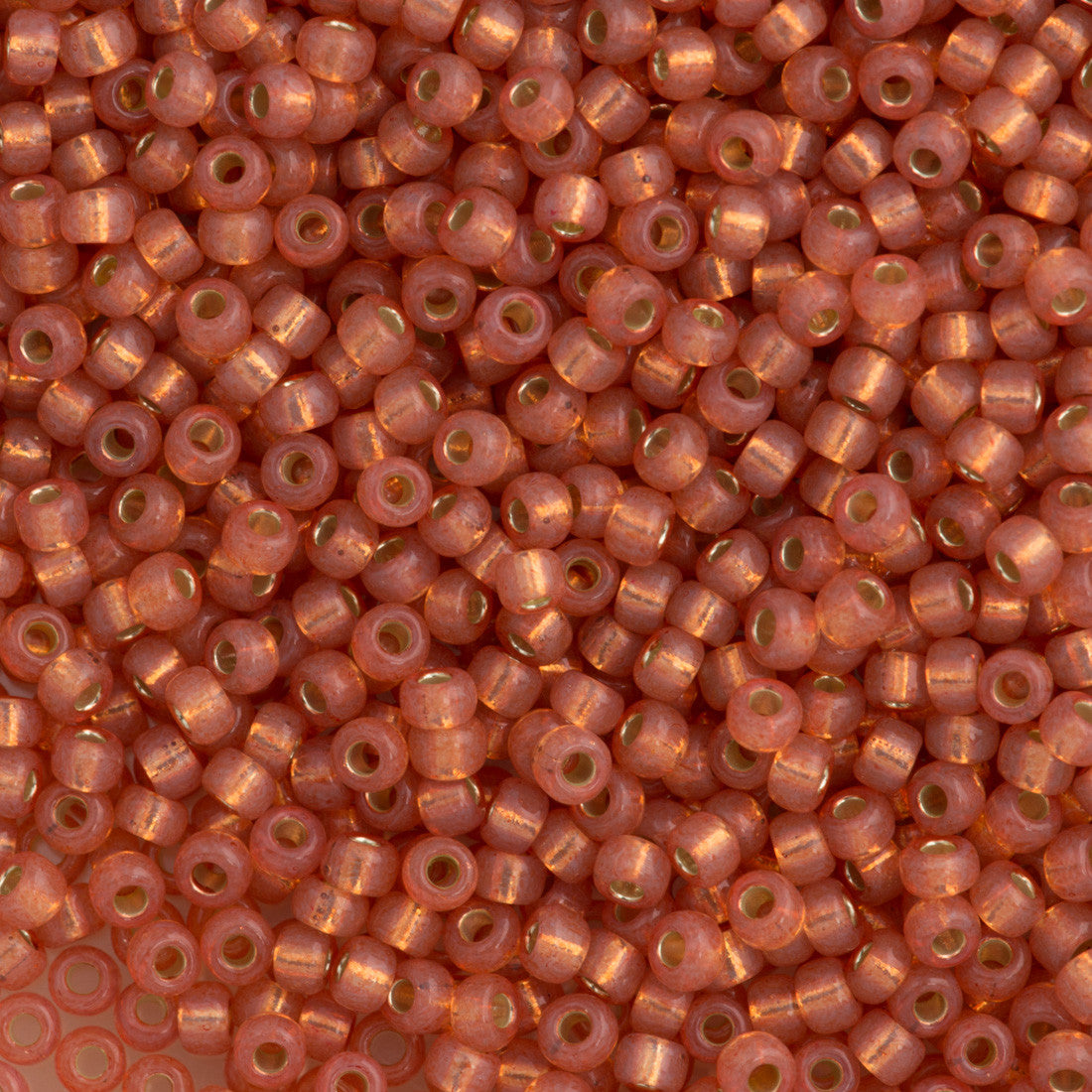 Miyuki Round Seed Bead 8/0 Silver Lined Dyed Salmon 22g Tube (553)