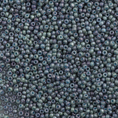 50g Toho Round Seed Bead 11/0 Marbled Opaque Turquoise Blue Luster (1208)