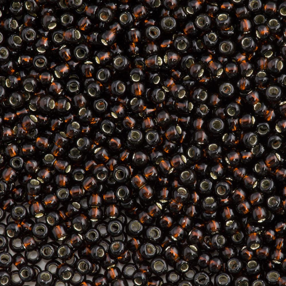 50g Toho Round Seed Bead 11/0 Silver Lined Root Beer (2205)