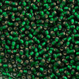 50g Toho Round Seed Bead 6/0 Silver Lined Transparent Matte Emerald (36F)
