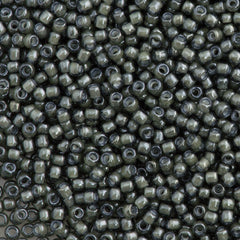 Toho Round Seed Bead 11/0 Black Diamond Inside Color Lined White 2.5-inch Tube (371)