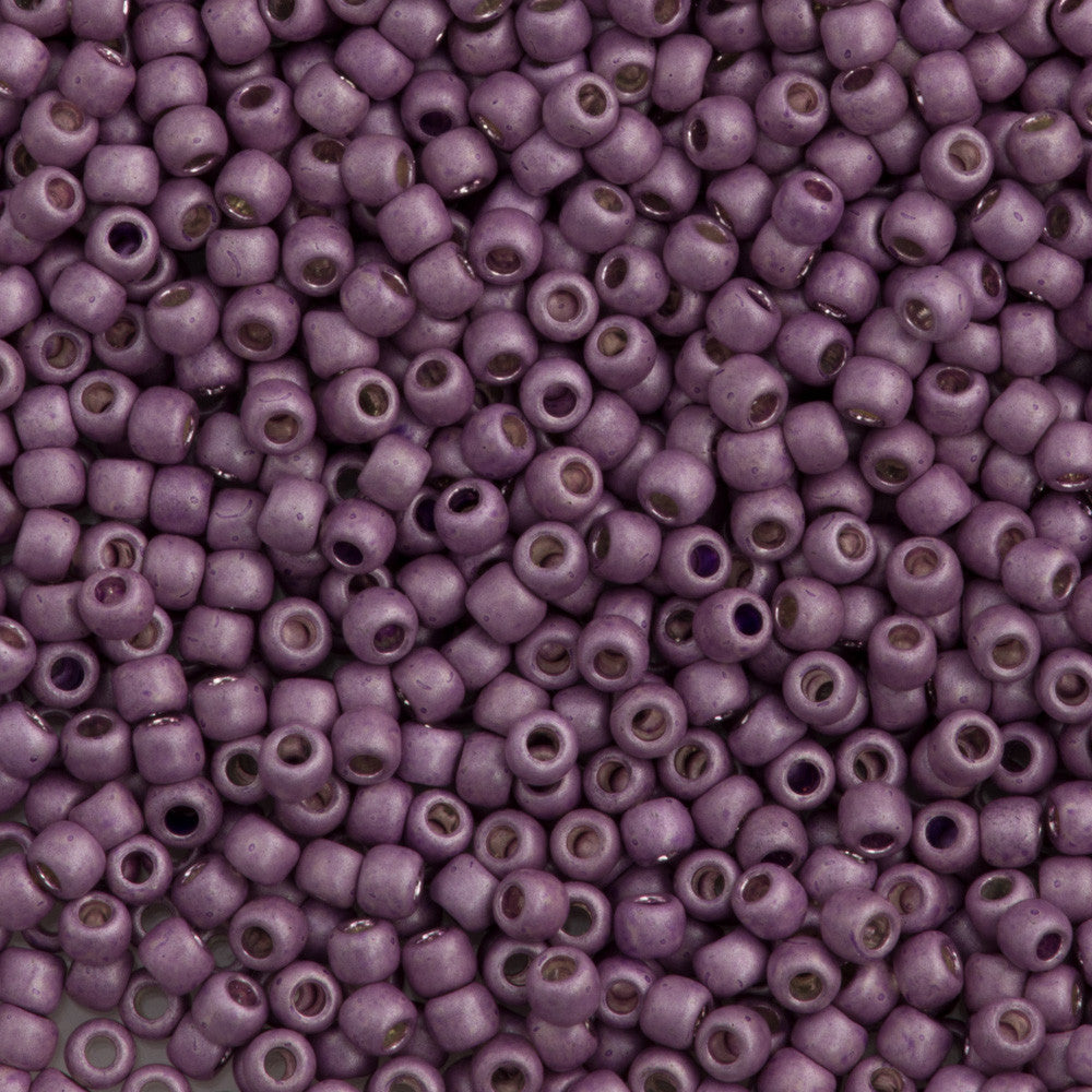 Toho Round Seed Bead 11/0 Matte Galvanized Lilac 2.5-inch Tube (554F)
