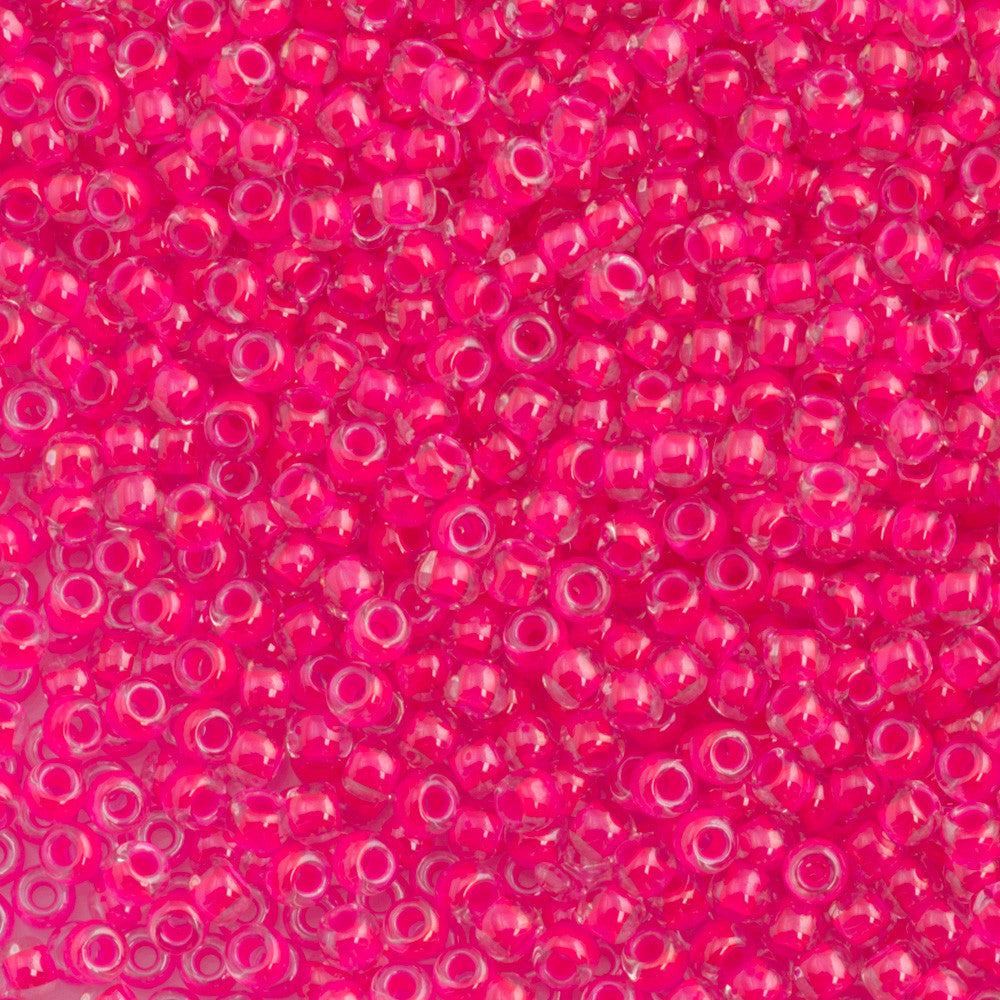 Toho Round Seed Bead 11/0 Luminous Neon Pink 2.5-inch Tube (978)