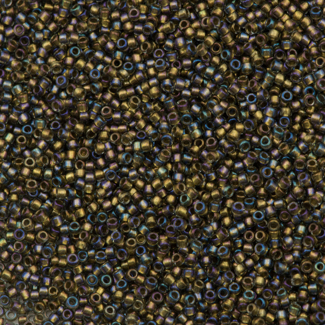 Toho Round Seed Bead 15/0 Inside Color Lined Taupe Crystal 2.5-inch Tube (271)