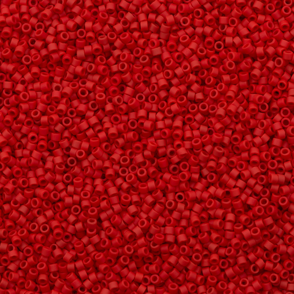 Miyuki Delica Seed Bead 11/0 Opaque Matte Red 2-inch Tube DB753