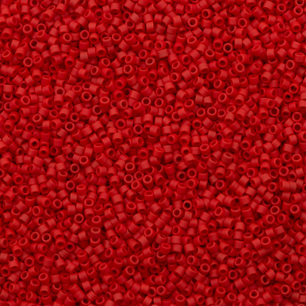 100g Miyuki Delica seed bead 11/0 Opaque Matte Red DB753