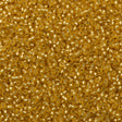 50g Miyuki Round Seed Bead 11/0 Semi-Matte Silver Lined Gold (1902)