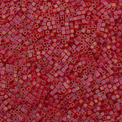 Miyuki 1.8mm Cube Seed Bead Matte Red AB 8g Tube (140FR)