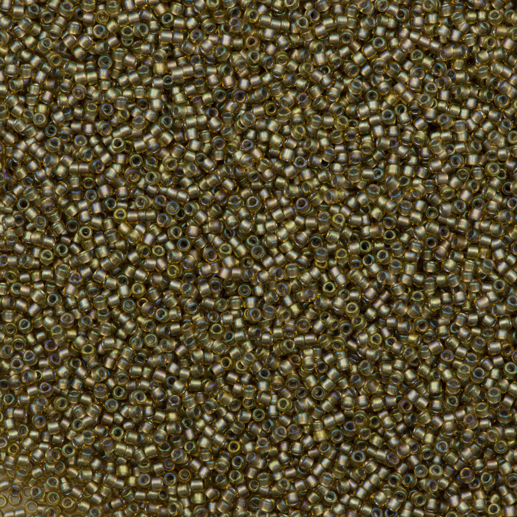 Toho Round Seed Bead 15/0 Inside Color Lined Sand Topaz 2.5-inch Tube (279)