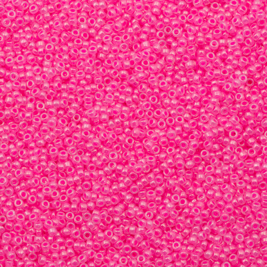 Toho Round Seed Bead 15/0 Ceylon Hot Pink 2.5-inch Tube (910)
