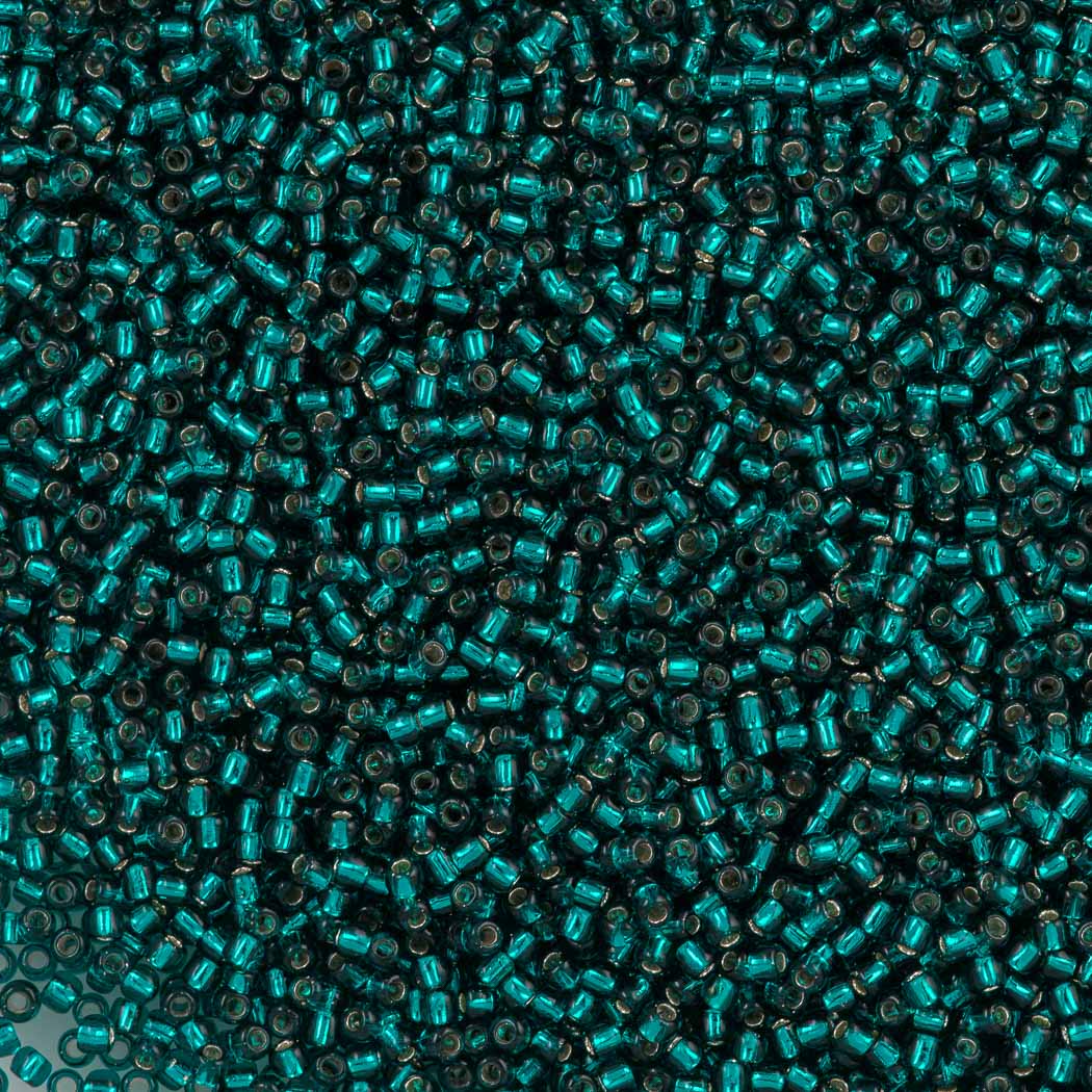 50g Toho Round Seed Bead 11/0 Silver Lined Dark Teal (27BD)