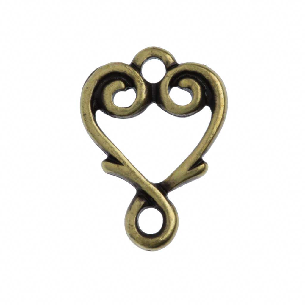 TierraCast Antique Brass Plated Pewter Vine Heart Link