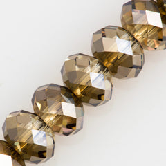 12 TRUE CRYSTAL 6x4mm Rondelle Bead Crystal Bronze Shade (001 BRSH)