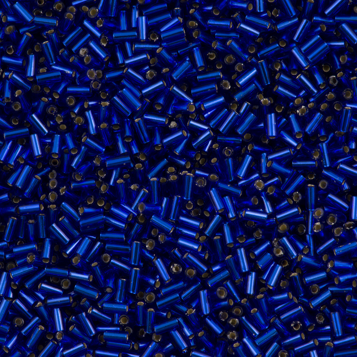 Miyuki 3mm Bugle Bead Silver Lined Cobalt Blue 5-inch Tube (20)