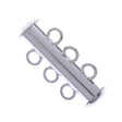 21x4mm Three Strand Silver Plated Tube Clasp