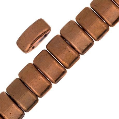 Glass Carrier Bead 9x17mm Two Hole Full Capri Gold 15pcs (27103)