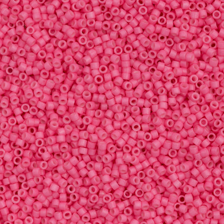 Miyuki Delica Seed Bead 11/0 Duracoat Dyed Opaque Carnation 2-inch Tube DB2117