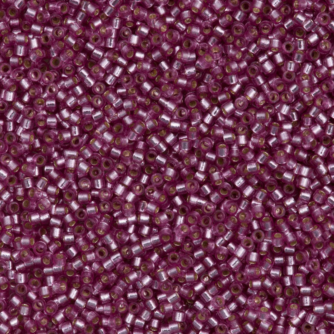 25g Miyuki Delica Seed Bead 11/0 Duracoat Dyed Silver Lined Orchid DB2156