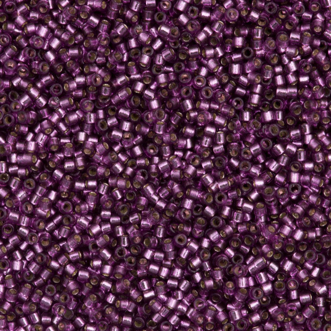 25g Miyuki Delica Seed Bead 11/0 Duracoat Dyed Silver Lined Lilac DB2169