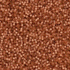 25g Miyuki Delica Seed Bead 11/0 Duracoat Dyed Semi-Matte Silver Lined Rose Copper DB2172