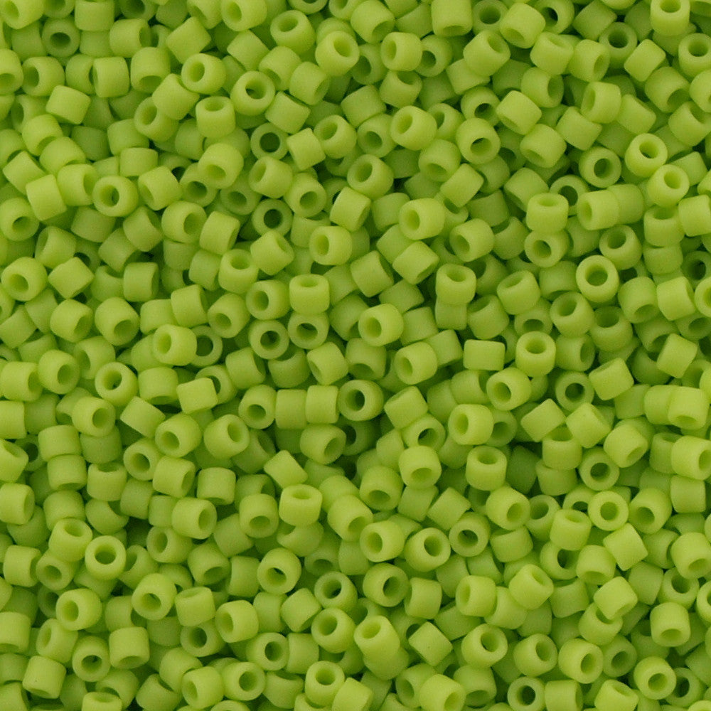 100g Miyuki Delica Seed Bead 11/0 Matte Opaque Lime DB763