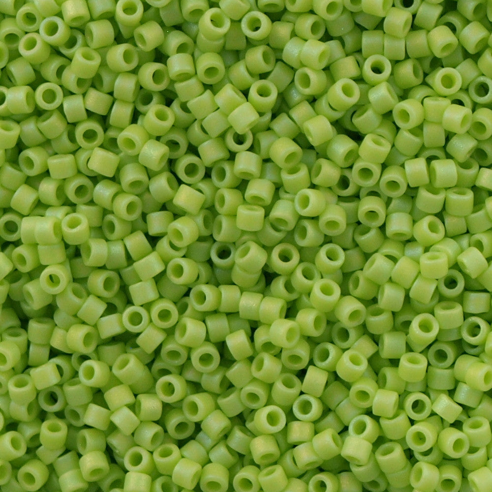 Miyuki Delica Seed Bead 15/0 Matte Opaque Lime AB 5g DBS876