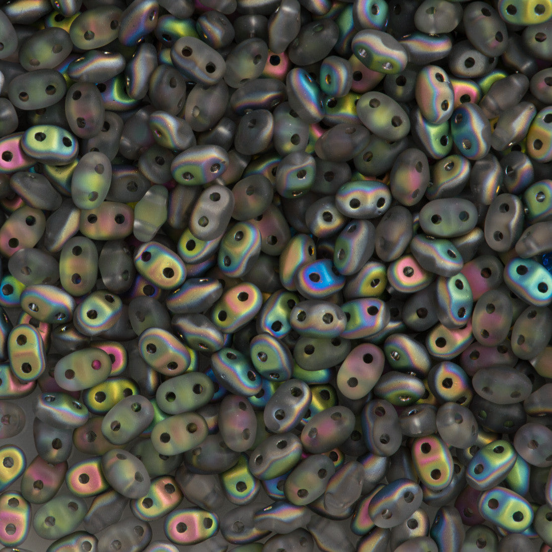 MiniDuo 2x4mm Two Hole Beads Matte Crystal Vitrail 8g Tube (00030MV)