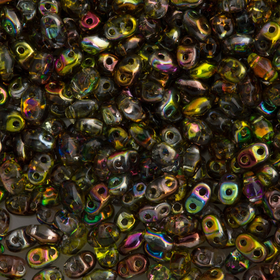 MiniDuo 2x4mm Two Hole Beads Crystal Magic Yellow Brown 15g (00030MYB)