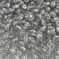 MiniDuo 2x4mm Two Hole Beads Half Coat Silver 8g Tube (27001)