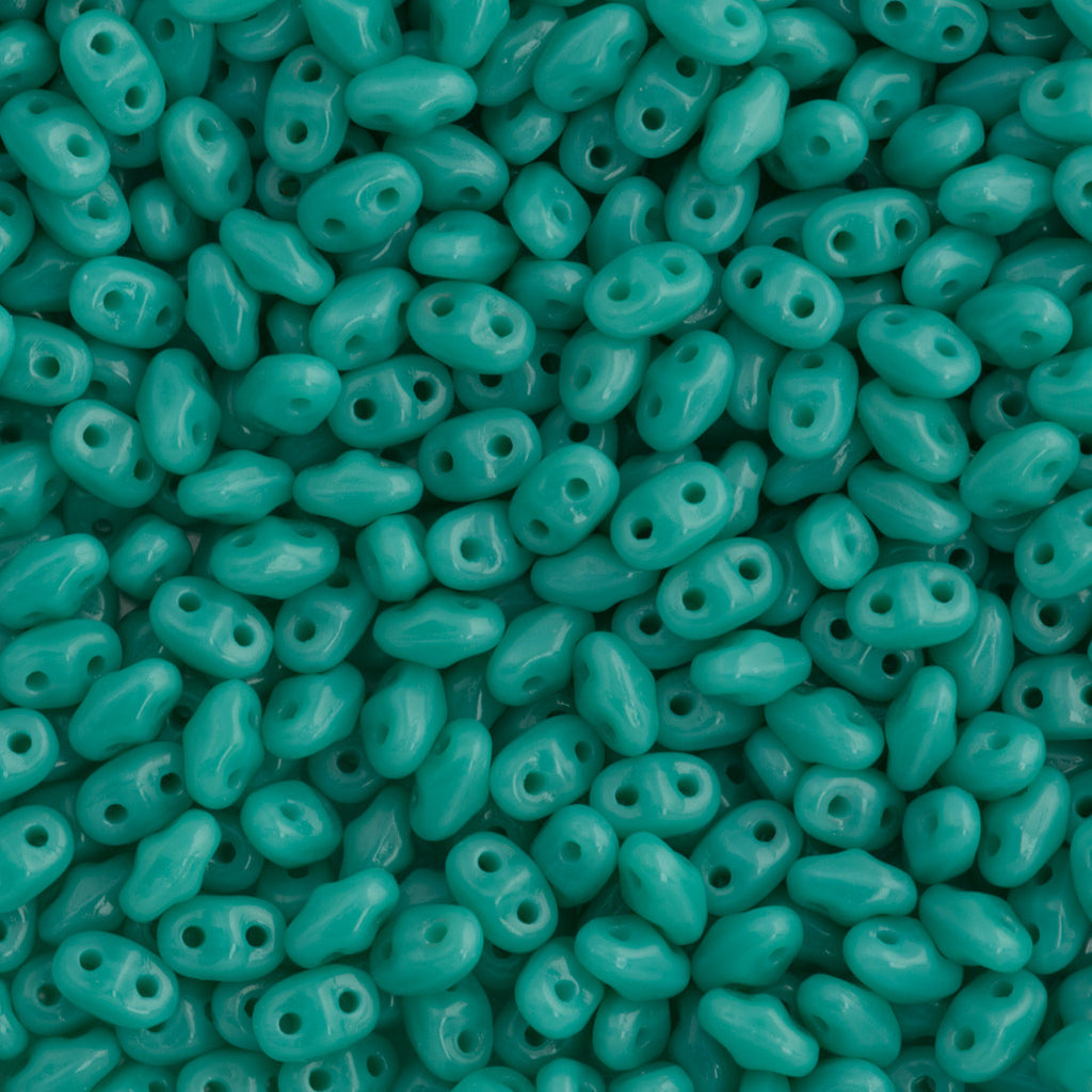 MiniDuo 2x4mm Two Hole Beads Opaque Turquoise 8g Tube (63130)