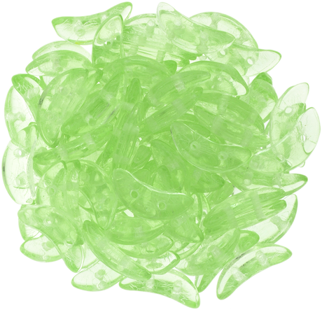 CzechMates 3x10mm Two Hole Crescent Peridot Beads 15g (50500)