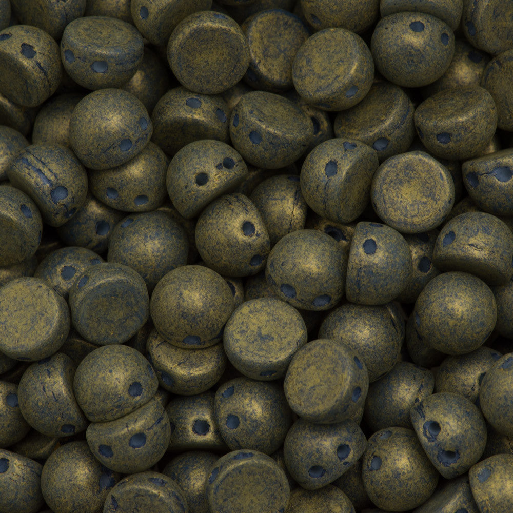 CzechMates 7mm Cabochon Two Hole Beads Pacifica Juniper 15g (10070PS)