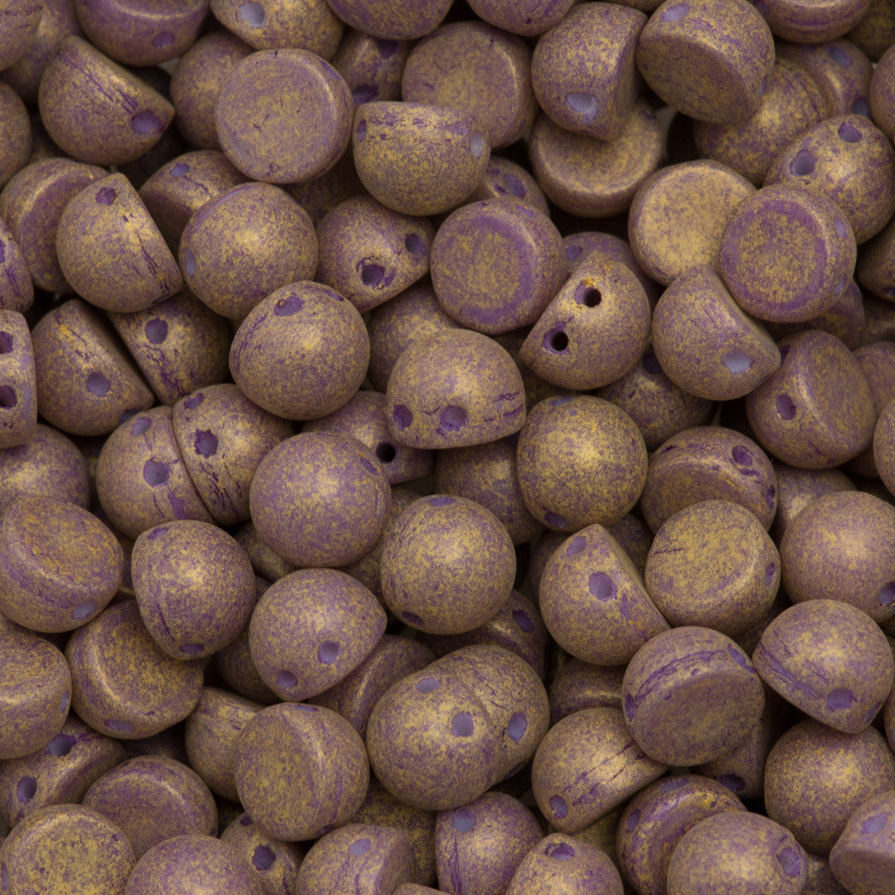 CzechMates 7mm Cabochon Two Hole Beads Pacifica Fig 15g (10080PS)